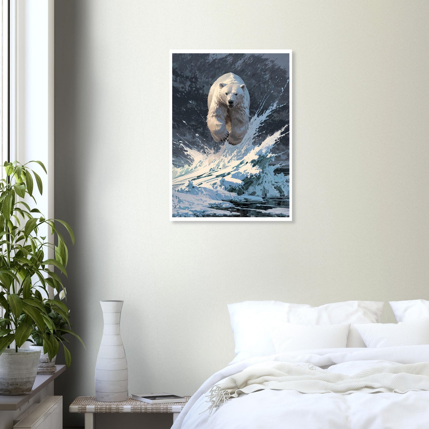 Ours polaire, Glace en dérive, Tempête arctique – affiche d'art décoratif, poster mural | Muchimura