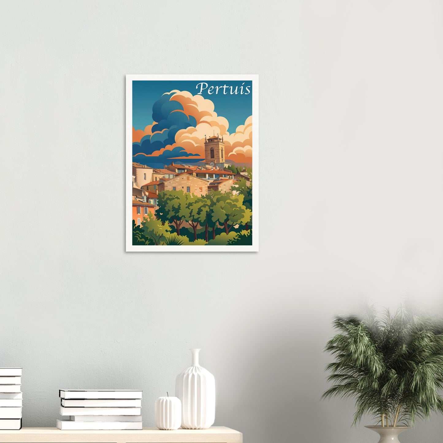 Affiche Pertuis, mise en situation dans un intérieur (vue 2)