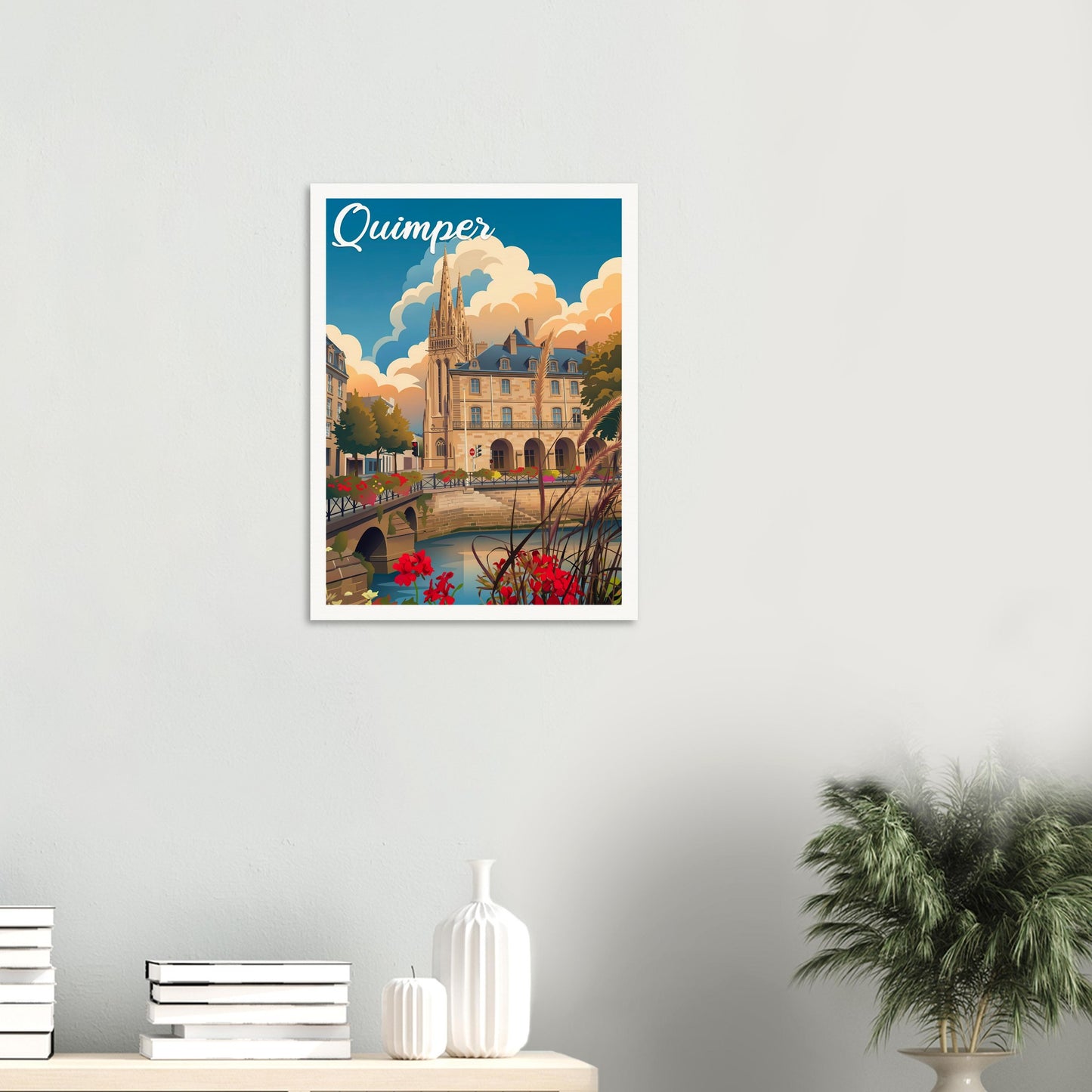 Affiche Quimper, mise en situation dans un intérieur (vue 2)