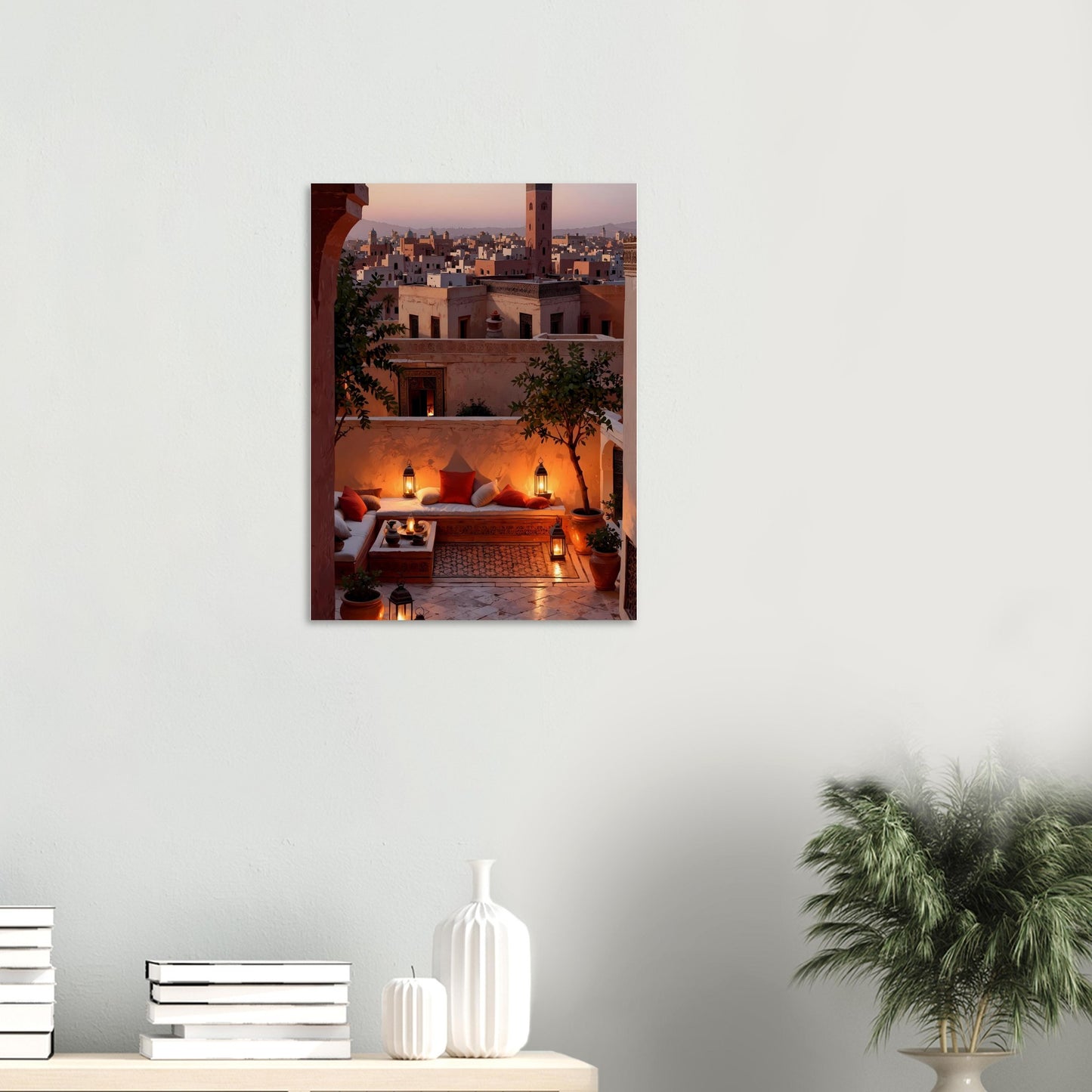 Affiche Terrasse de Riad, mise en situation dans un intérieur (vue 2)