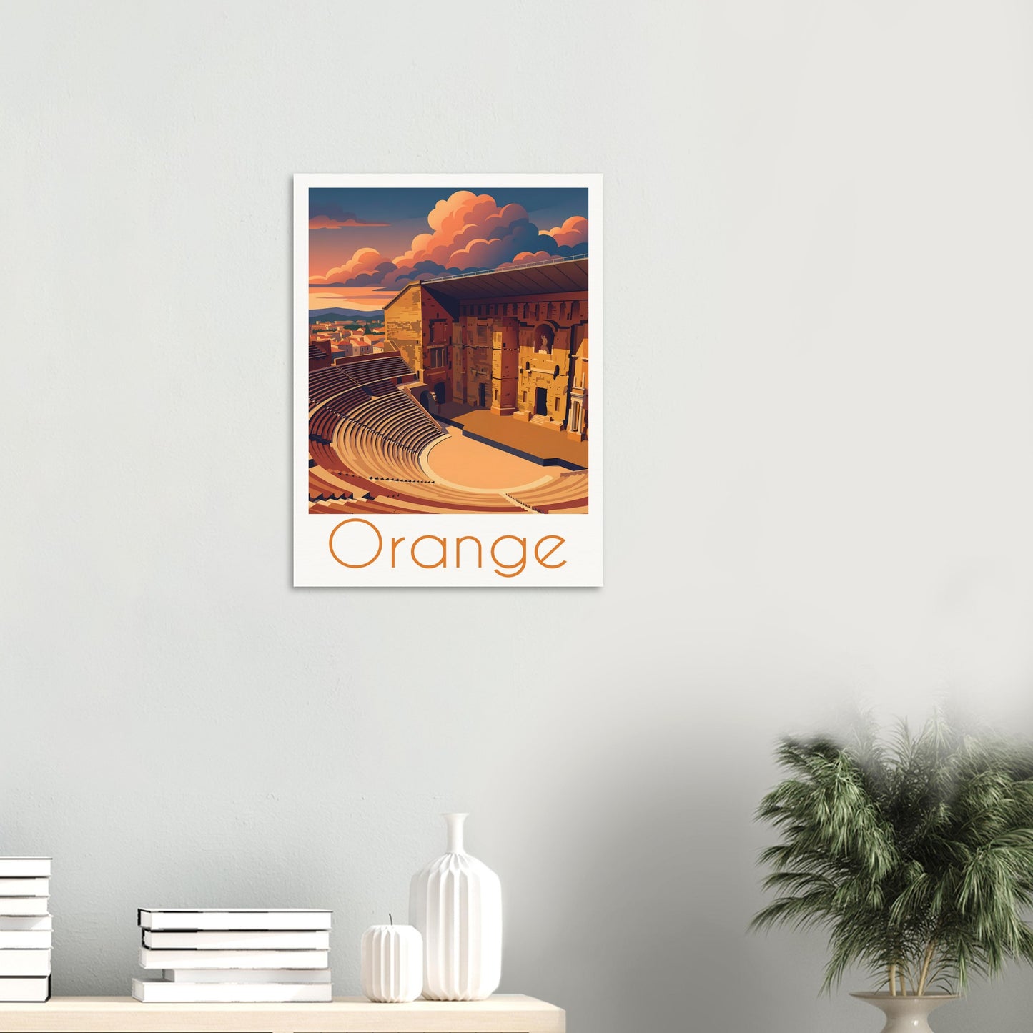 Affiche illustrée Orange — poster rétro, impression beaux-arts 250g