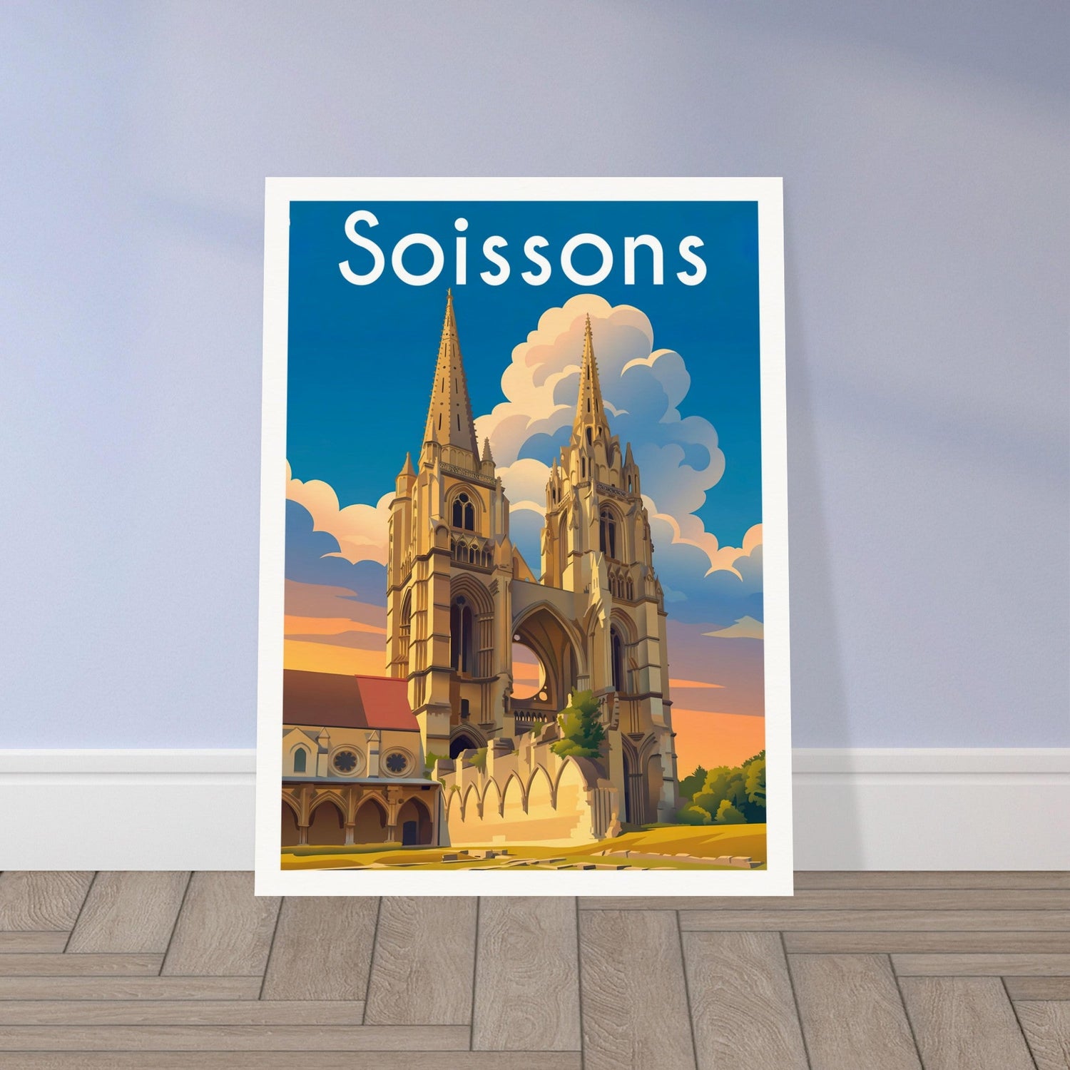 Affiche Soissons, mise en situation dans un intérieur