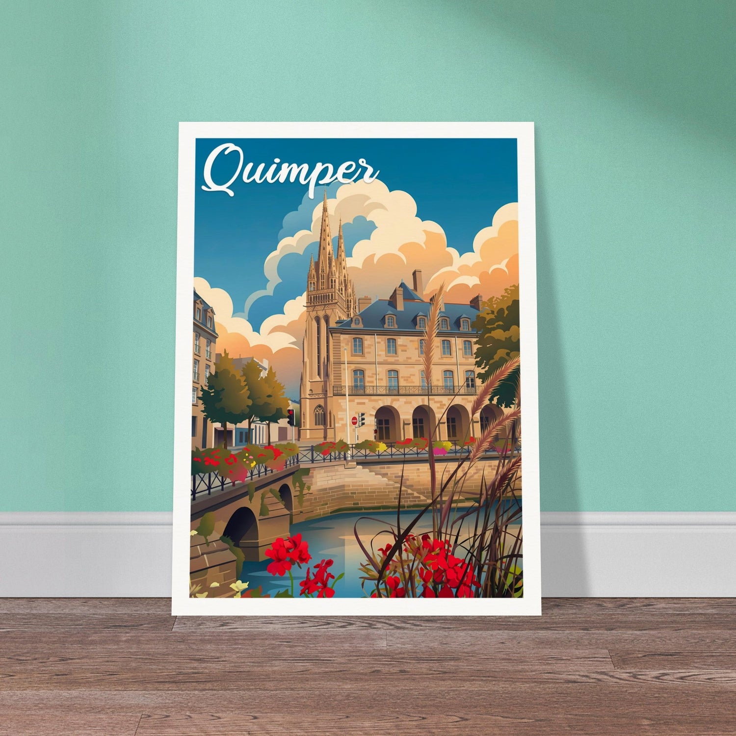 Affiche Quimper, mise en situation dans un intérieur