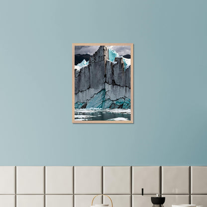 Affiche Glacier Bleu encadrée, cadre bois (vue 7)