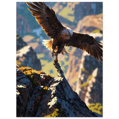 Affiche illustrée Aigle royal — poster rétro, impression beaux-arts 250g