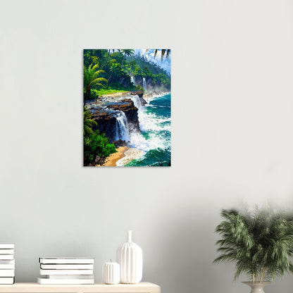 Affiche Cascade Vers Mer, mise en situation dans un intérieur (vue 2)