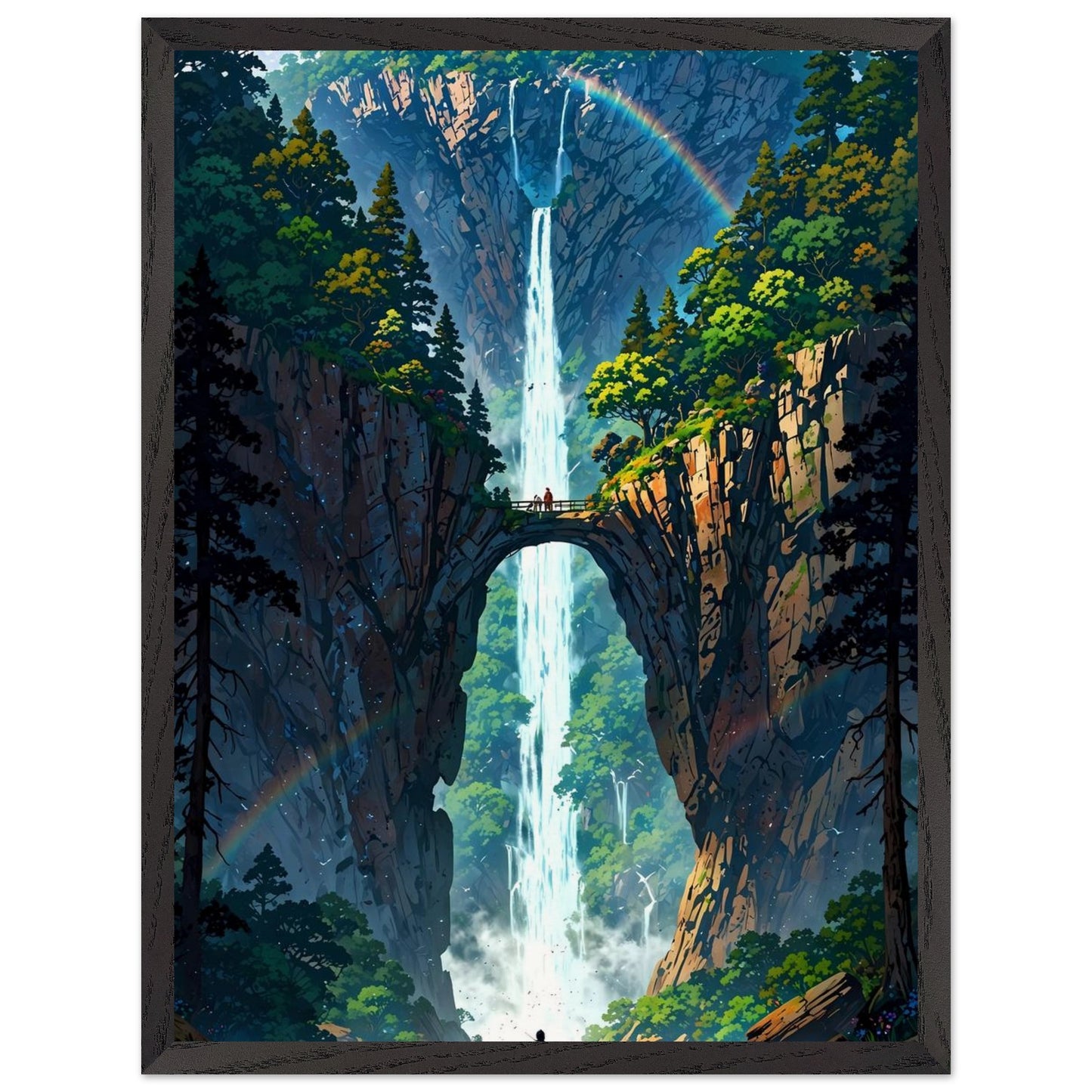 Affiche Île Flottante encadrée, cadre bois