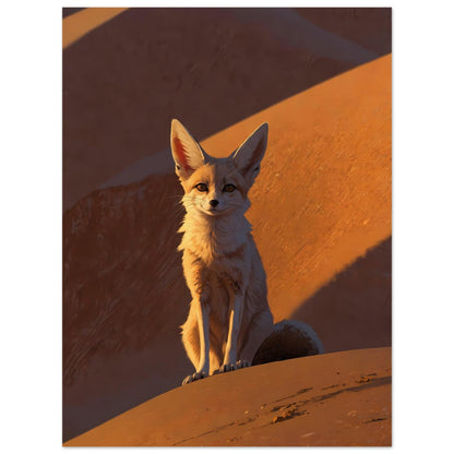 Affiche illustrée Fennec — poster rétro, impression beaux-arts 250g