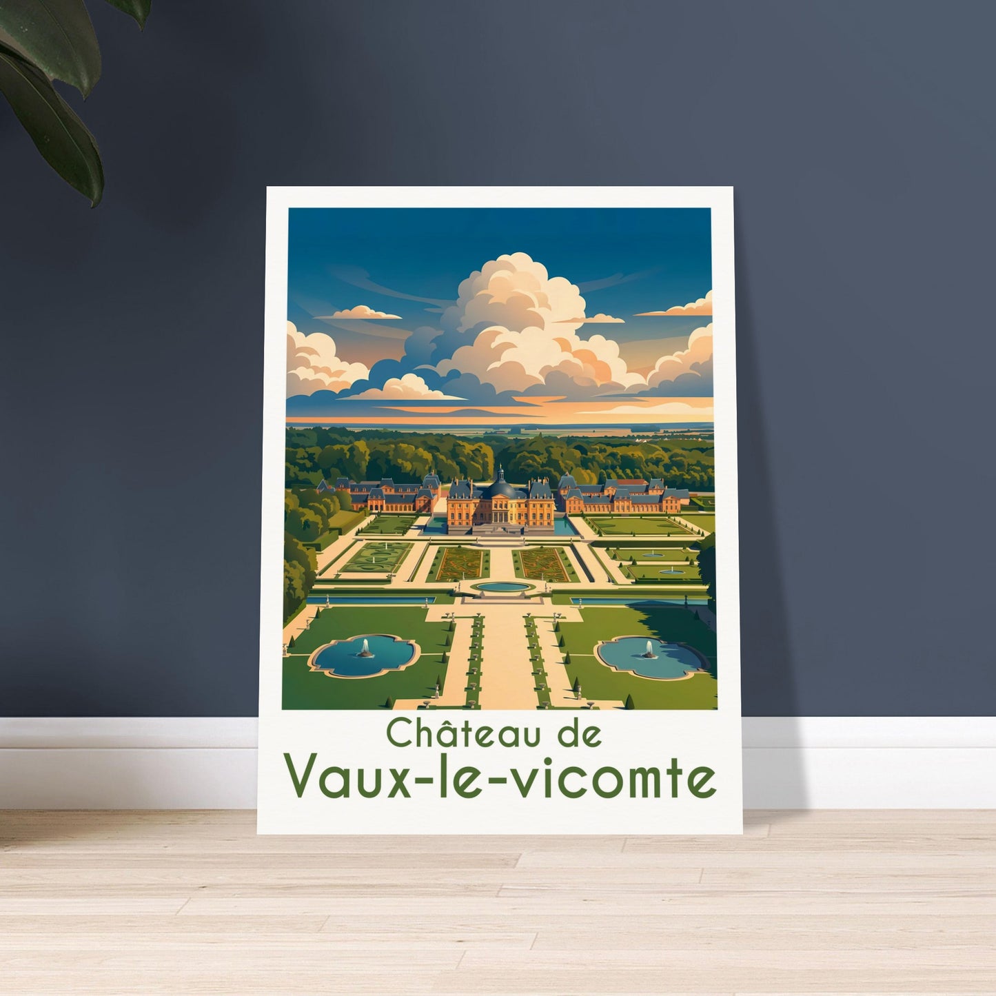 Affiche Vaux-le-Vicomte, mise en situation dans un intérieur