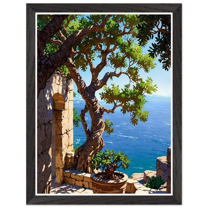 Affiche illustrée Figuier ancien Encadrée — poster rétro, impression beaux-arts 250g