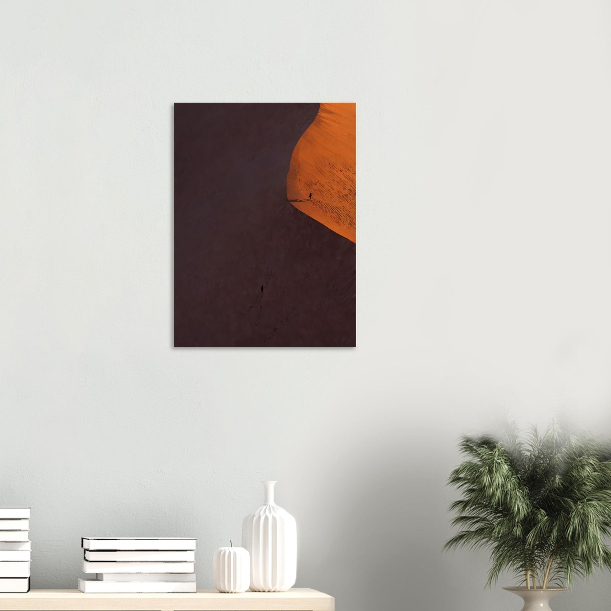 Affiche Marcheur Solitaire, mise en situation dans un intérieur