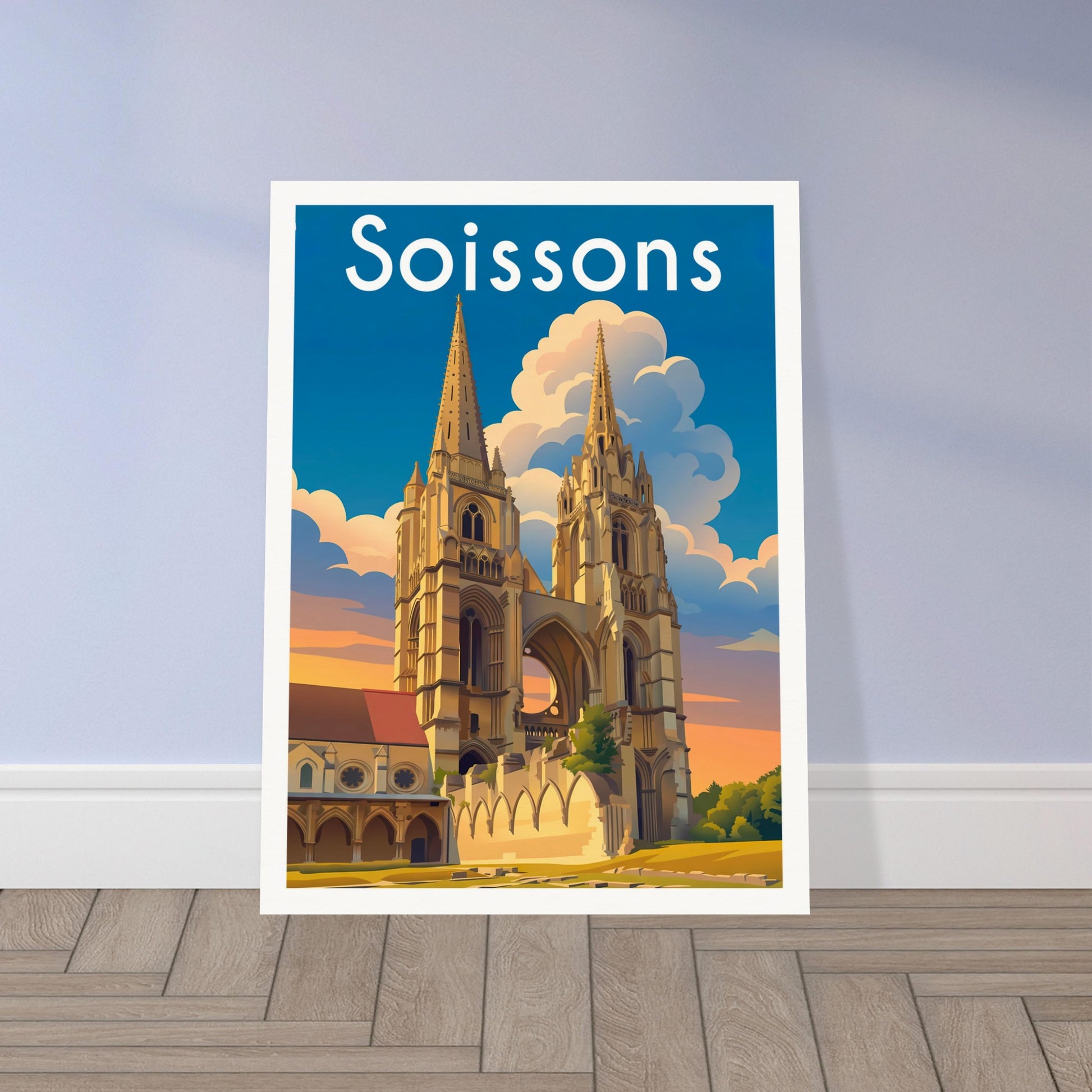 Affiche Soissons, mise en situation dans un intérieur