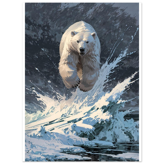 Ours polaire, Glace en dérive, Tempête arctique – affiche d'art décoratif, poster mural | Muchimura