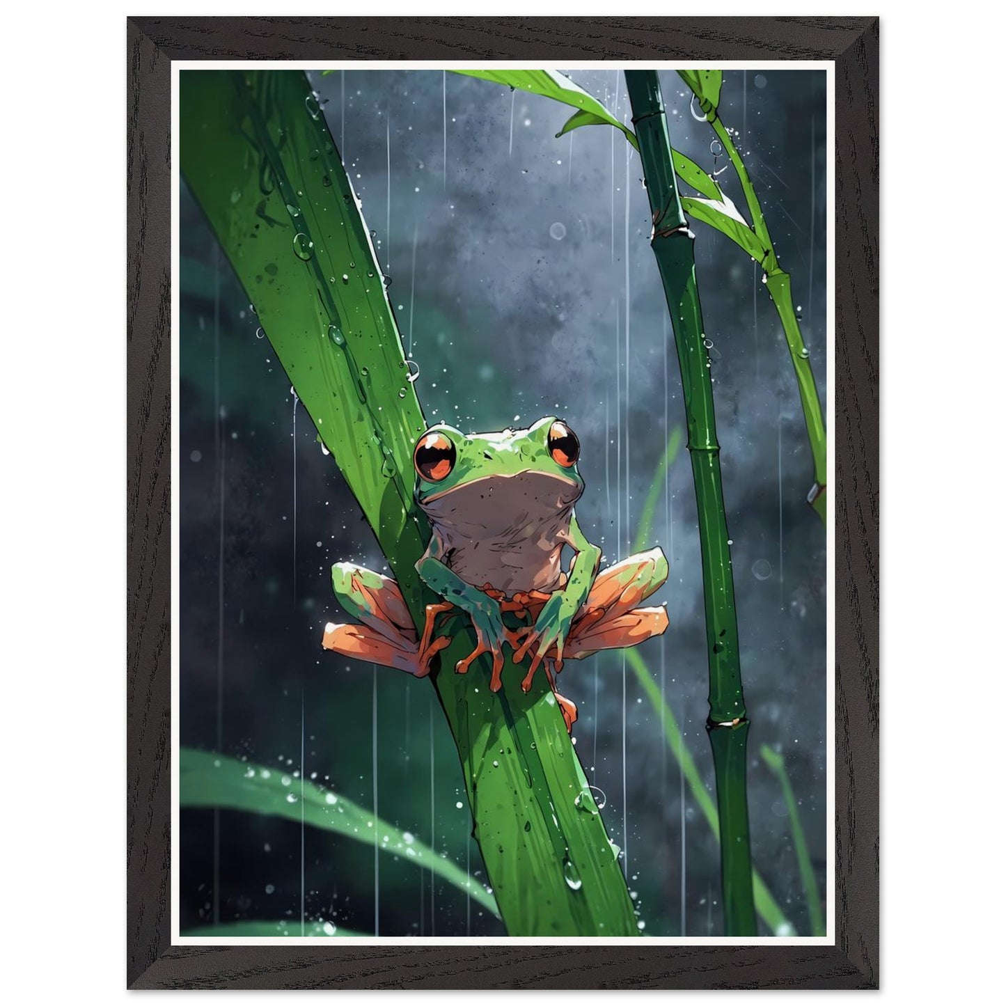 Affiche illustrée Bambouseraie Encadrée — poster rétro, impression beaux-arts 250g