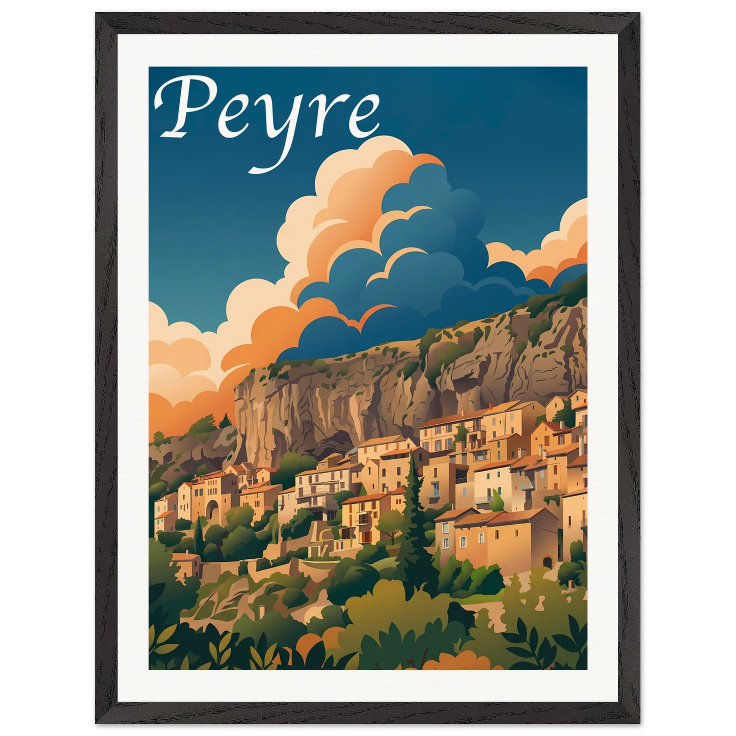 Affiche illustrée Peyre — poster rétro, impression beaux-arts 250g