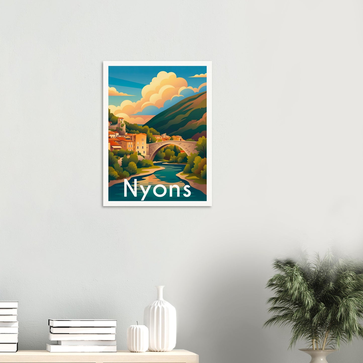 Affiche Nyons, mise en situation dans un intérieur (vue 2)