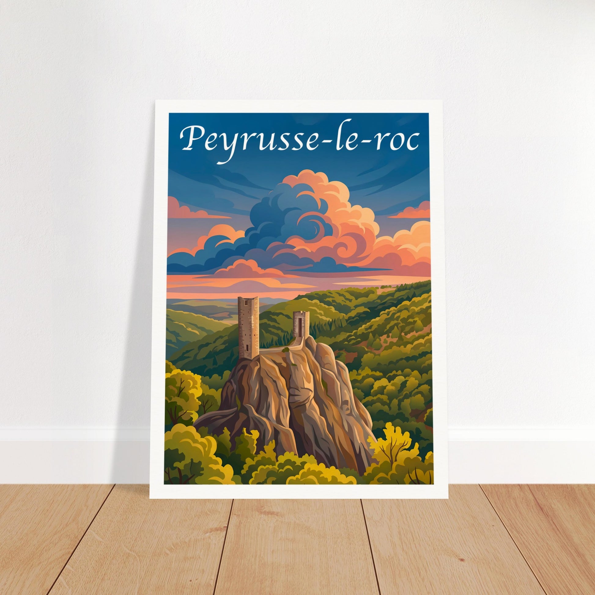 Affiche Peyrusse-le-Roc, mise en situation dans un intérieur (vue 2)