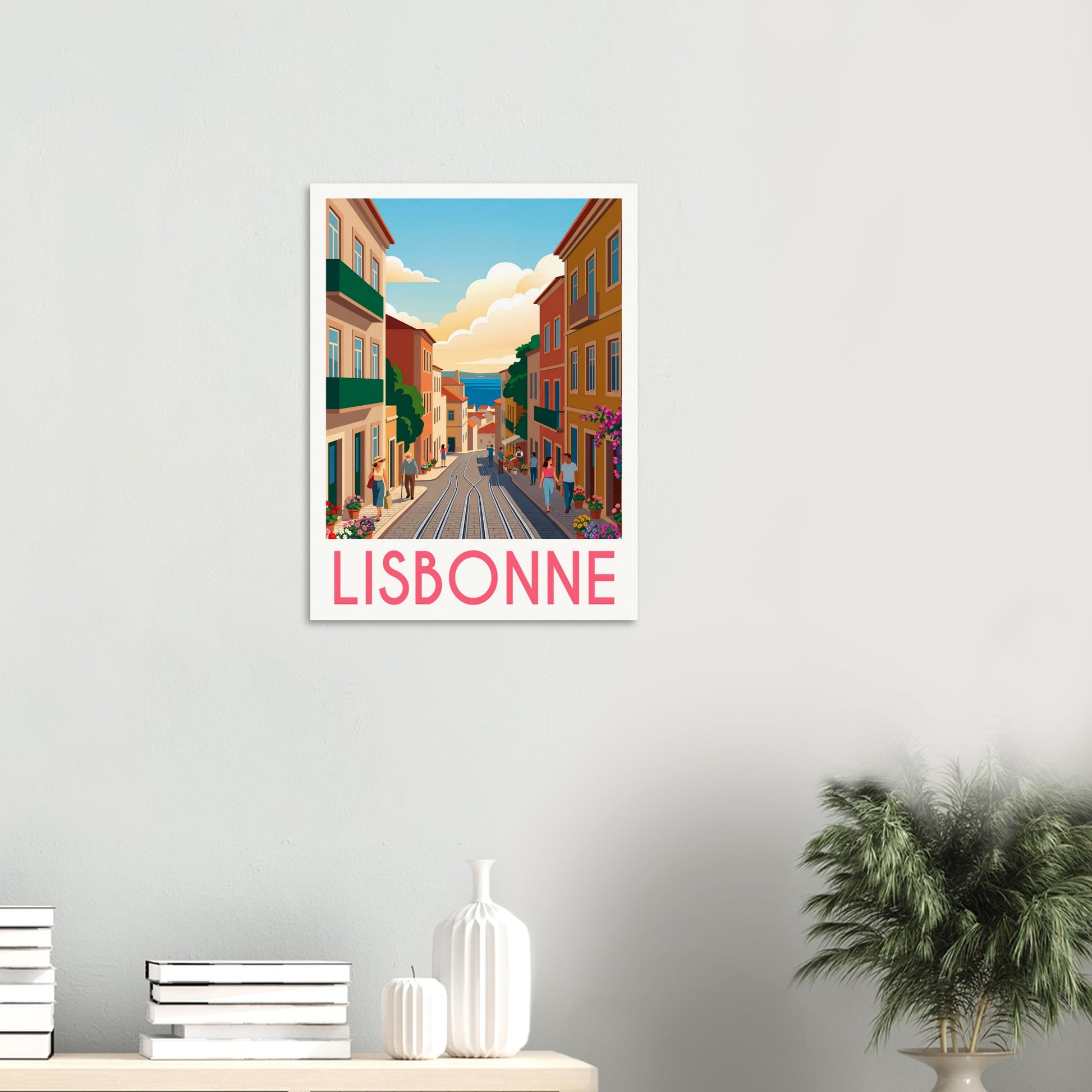 Affiche Lisbonne, mise en situation dans un intérieur (vue 2)