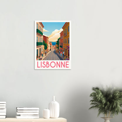 Affiche Lisbonne, mise en situation dans un intérieur (vue 2)