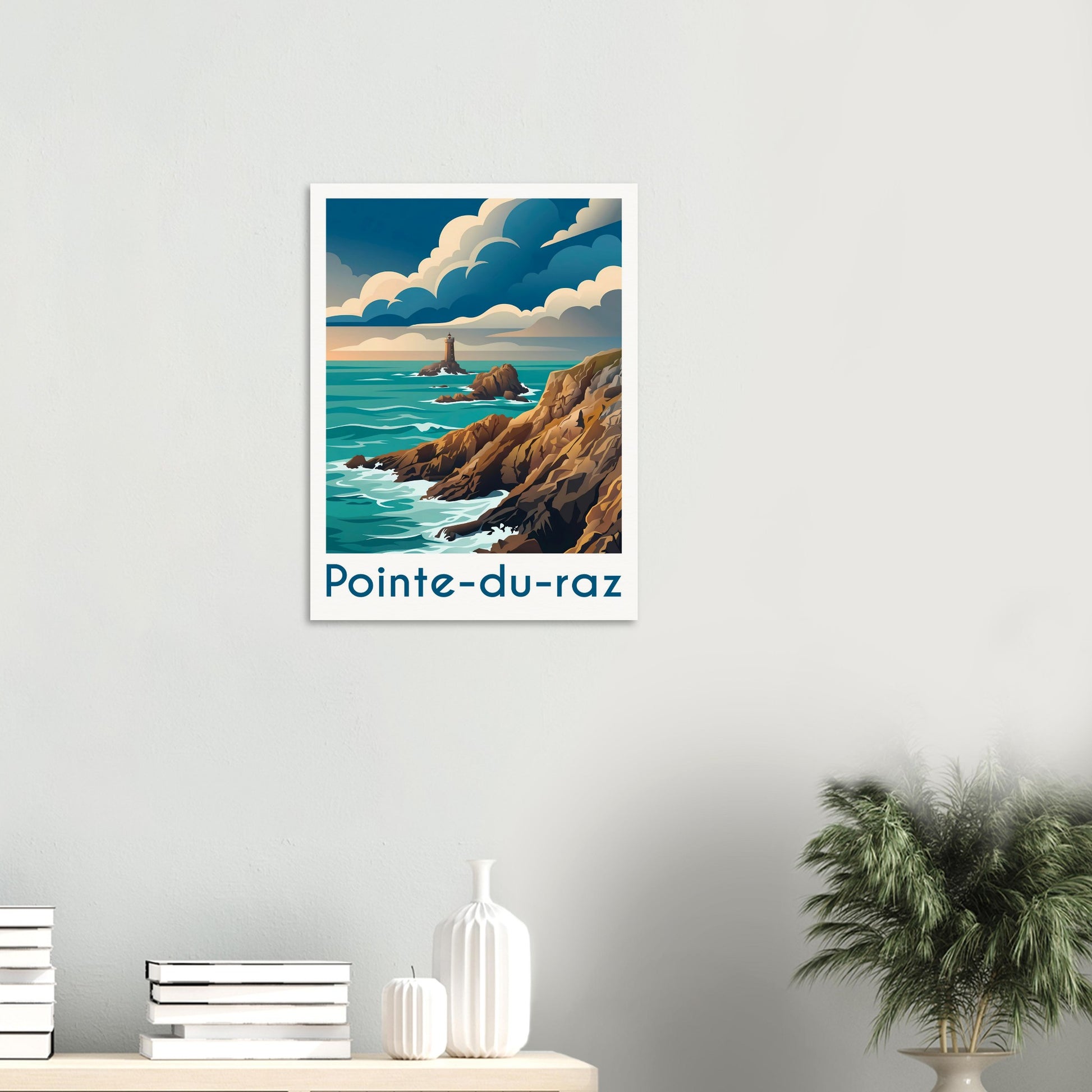 Affiche Pointe du Raz, mise en situation dans un intérieur