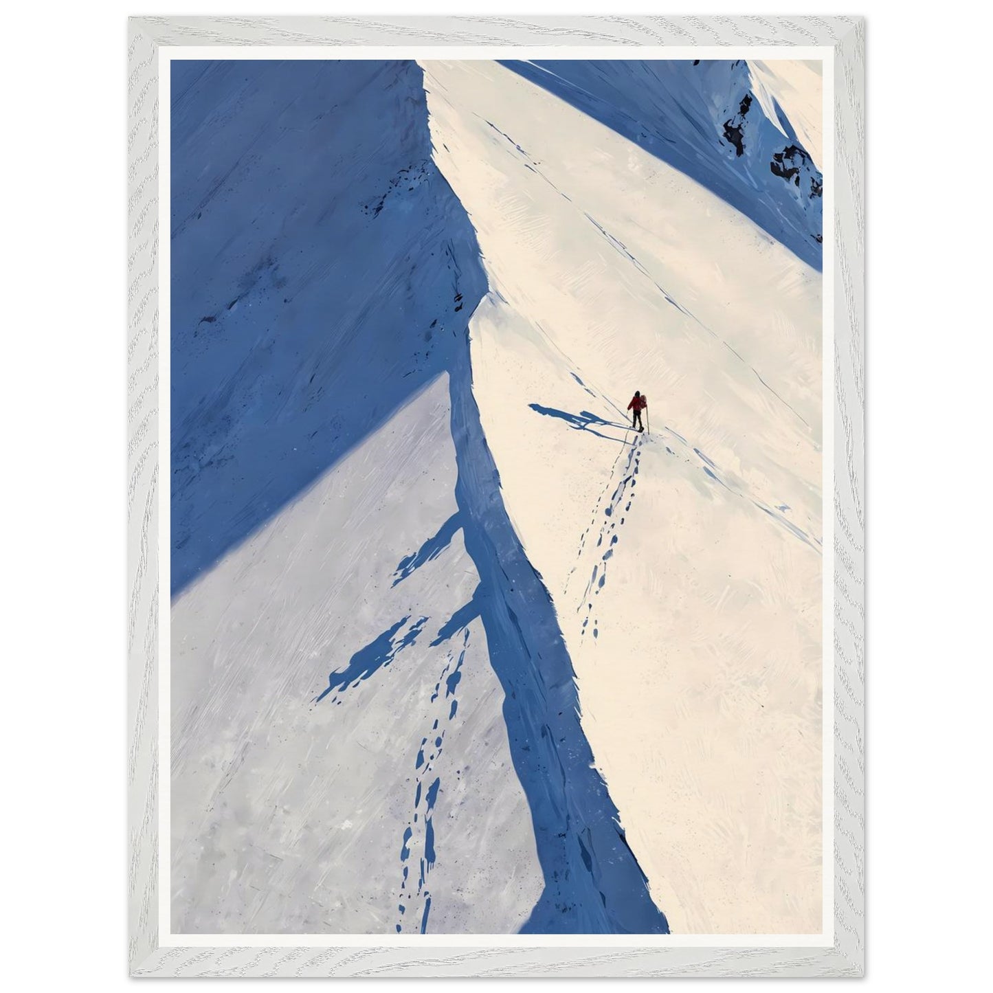 Affiche illustrée Coureur de montagne Encadrée — poster rétro, impression beaux-arts 250g