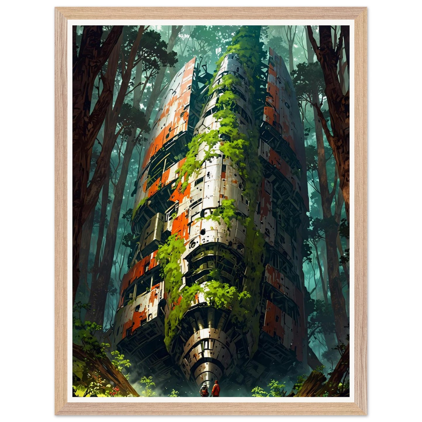 Affiche illustrée Vaisseau de métal Encadrée — poster rétro, impression beaux-arts 250g