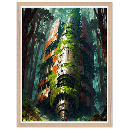 Affiche illustrée Vaisseau de métal Encadrée — poster rétro, impression beaux-arts 250g