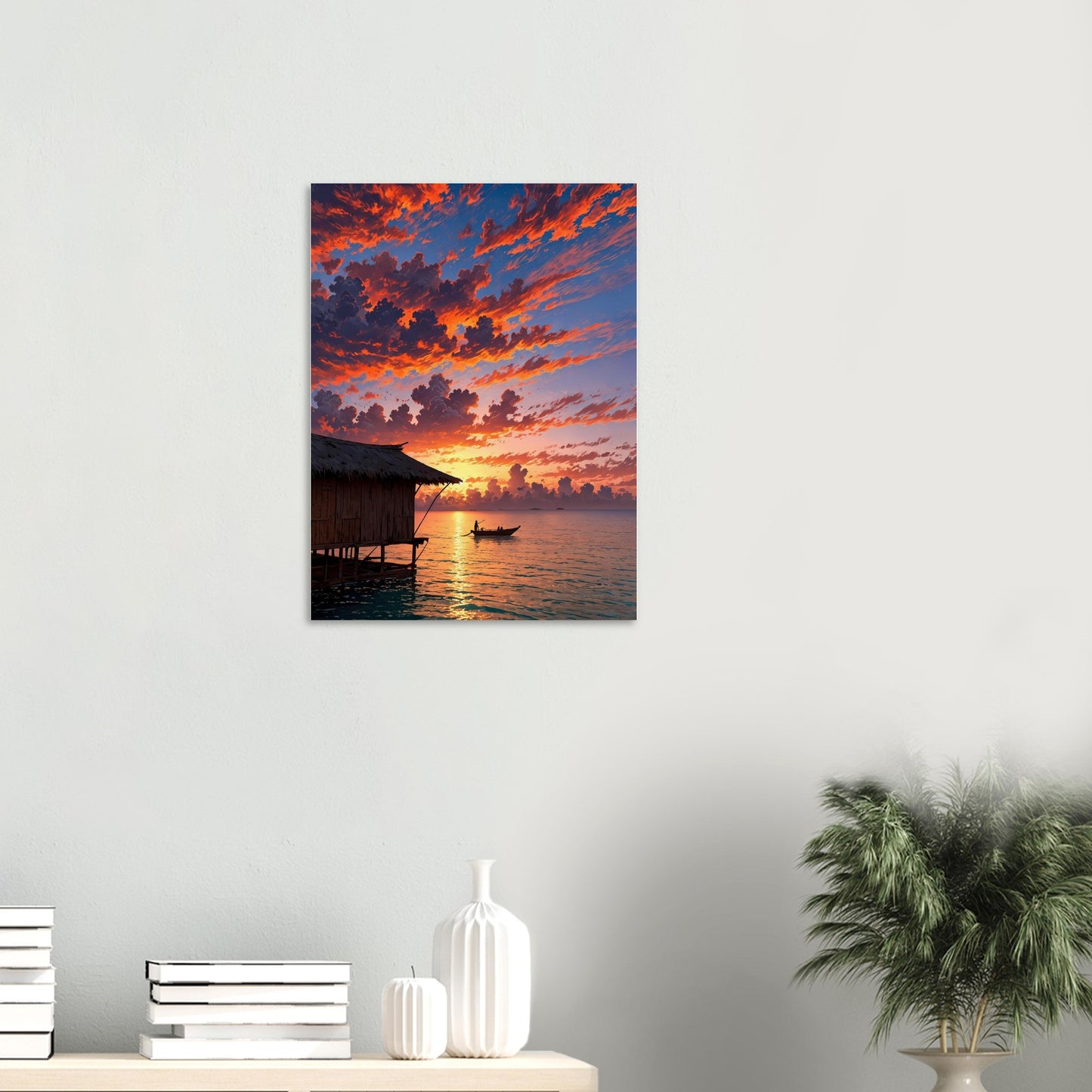Affiche Plage de Maldives, mise en situation dans un intérieur
