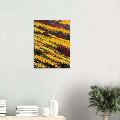 Affiche Champ de Chrysanthèmes Jaunes, mise en situation dans un intérieur