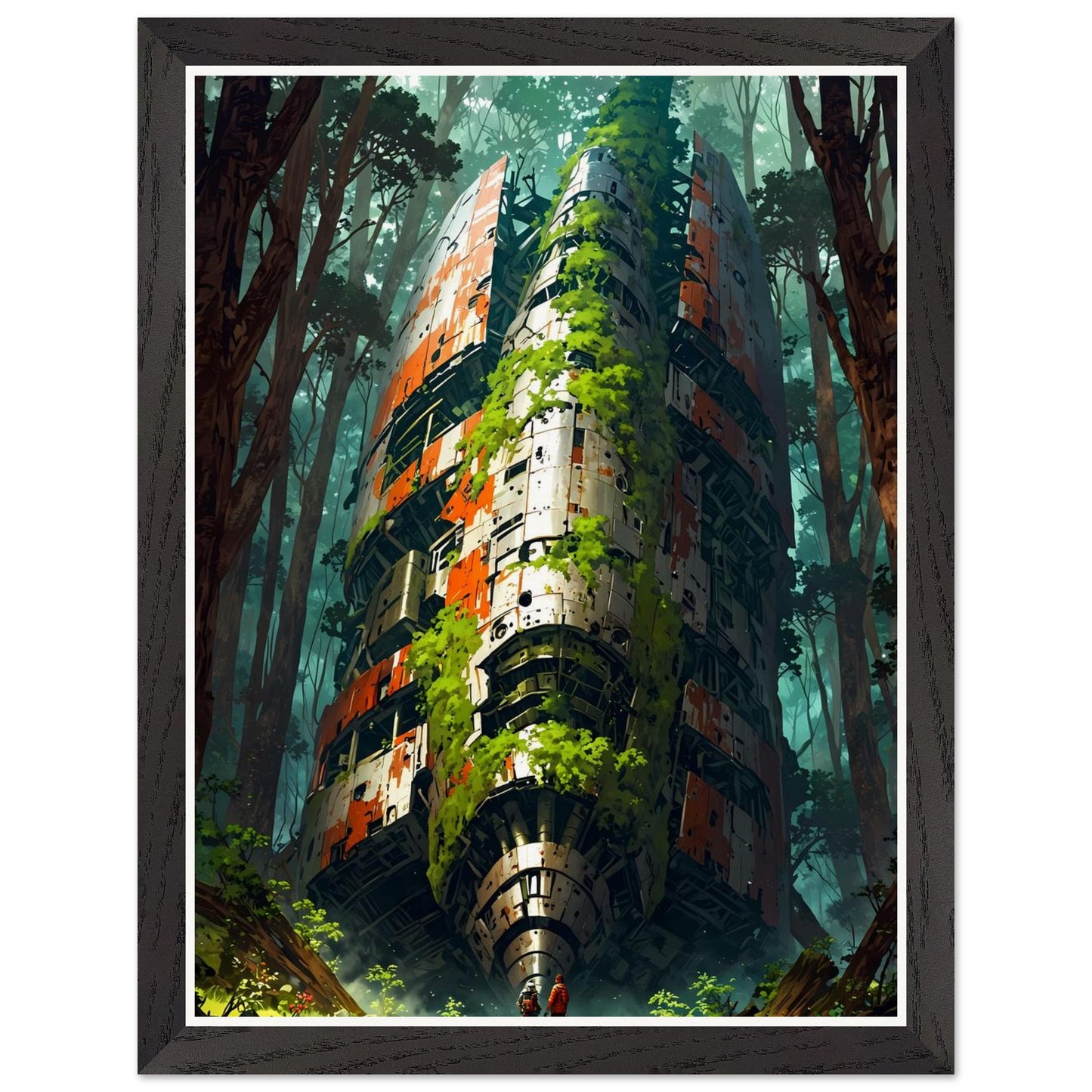 Affiche illustrée Vaisseau de métal Encadrée — poster rétro, impression beaux-arts 250g