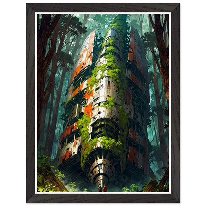 Affiche illustrée Vaisseau de métal Encadrée — poster rétro, impression beaux-arts 250g