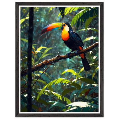 Affiche illustrée Toucan à carène Encadrée — poster rétro, impression beaux-arts 250g
