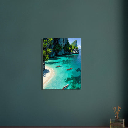 Affiche Crique de Phi Phi, mise en situation dans un intérieur (vue 2)