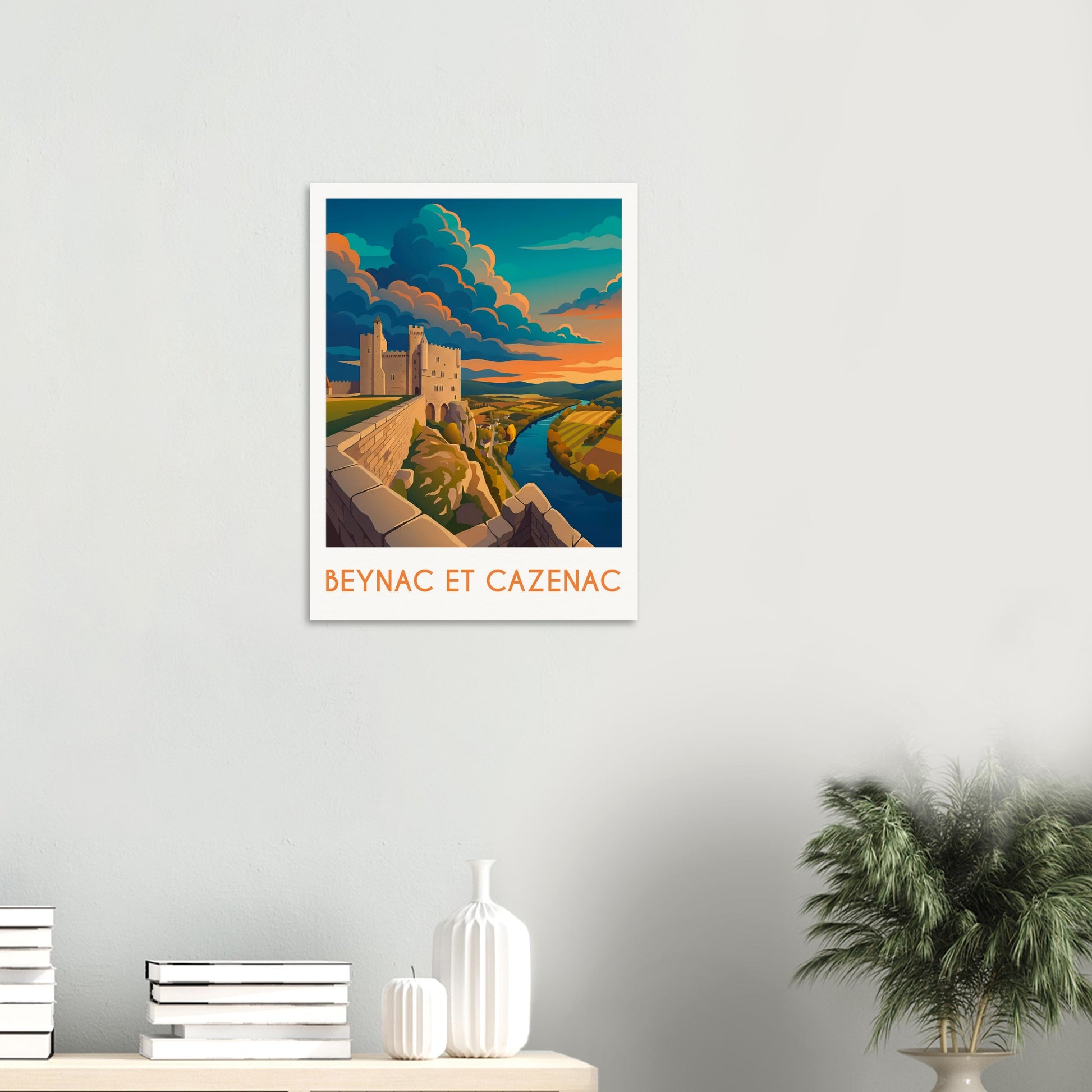 Affiche Beynac et Cazenac, mise en situation dans un intérieur (vue 2)