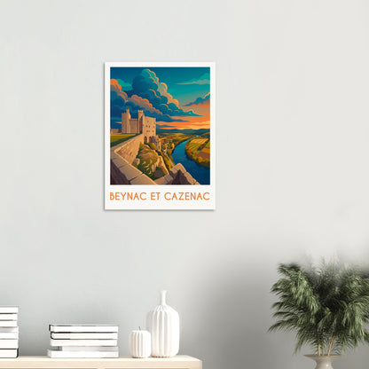 Affiche Beynac et Cazenac, mise en situation dans un intérieur (vue 2)