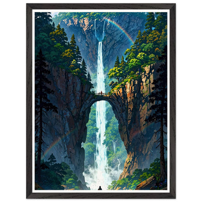Affiche illustrée Île flottante Encadrée — poster rétro, impression beaux-arts 250g