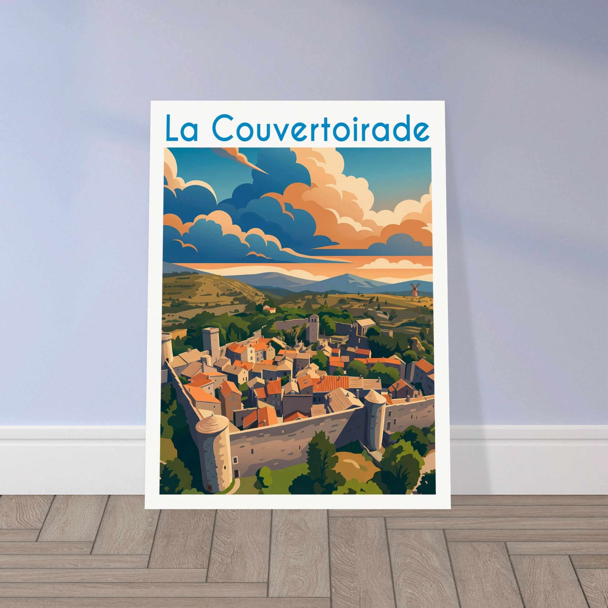 Affiche La Couvertoirade, mise en situation dans un intérieur (vue 2)