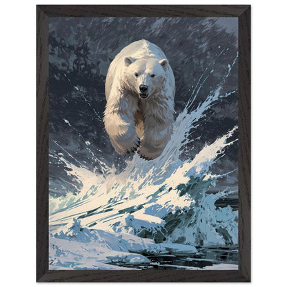 Affiche Ours Polaire encadrée, cadre bois (vue 3)