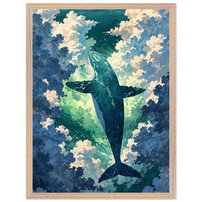Affiche Aquarelle Imaginaire encadrée, cadre bois (vue 10)