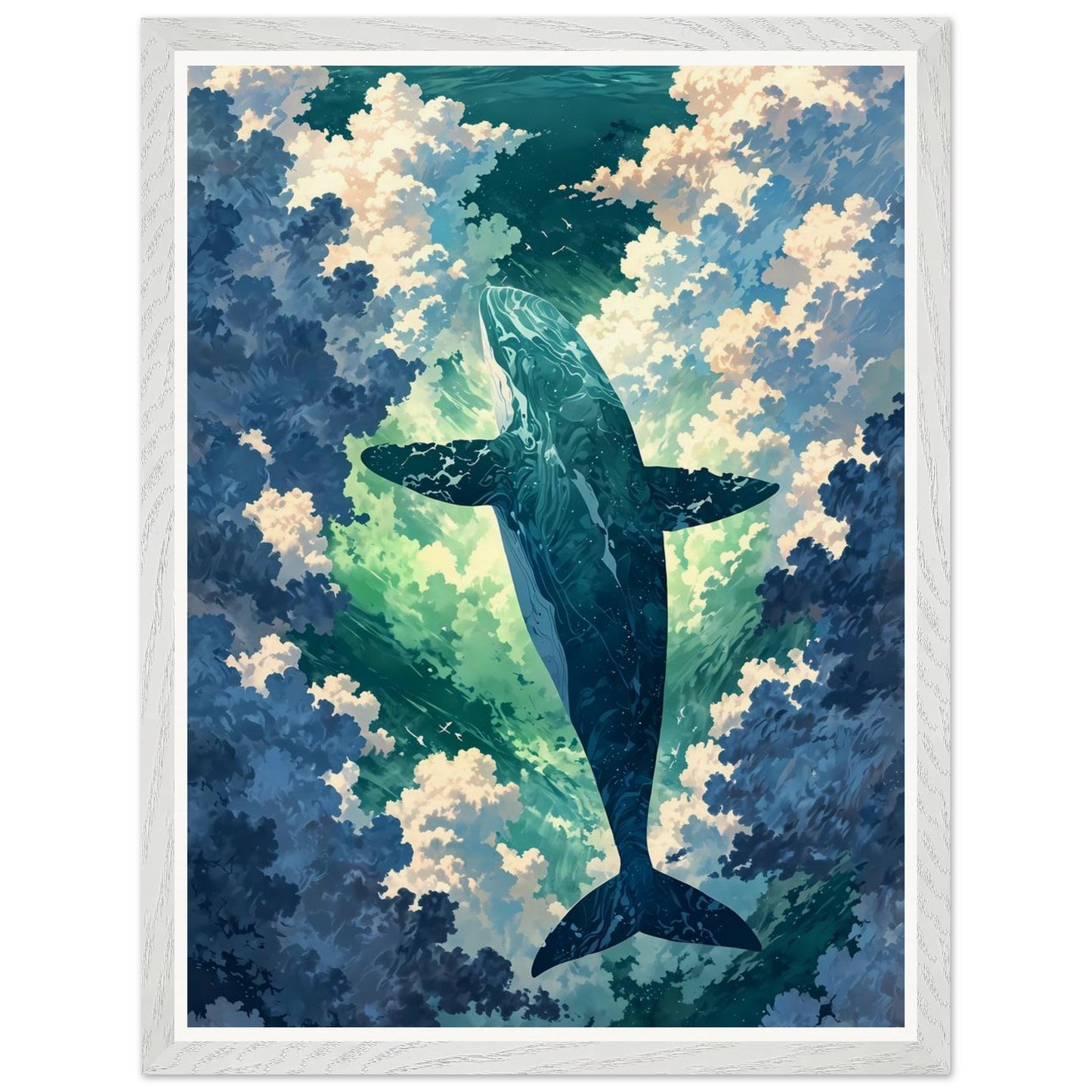 Affiche illustrée Aquarelle imaginaire Encadrée — poster rétro, impression beaux-arts 250g