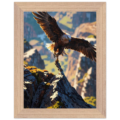 Affiche illustrée Aigle royal Encadrée — poster rétro, impression beaux-arts 250g
