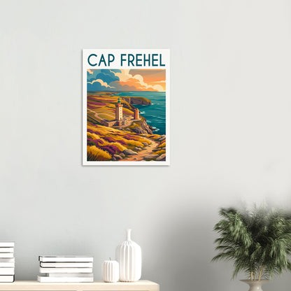 Affiche illustrée cap frehel — poster rétro, impression beaux-arts 250g