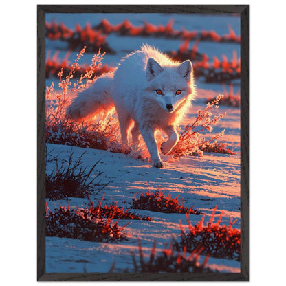 Affiche Renard Arctique encadrée, cadre bois (vue 3)