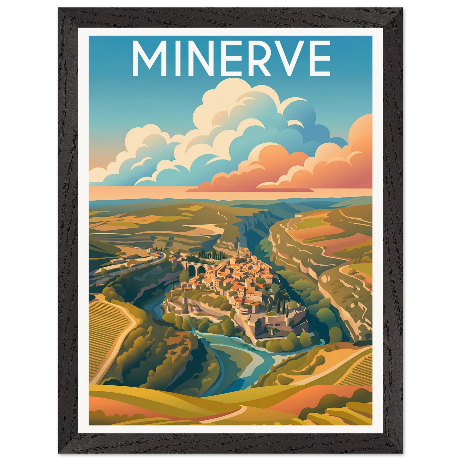 Affiche Minerve encadrée, cadre bois (vue 2)