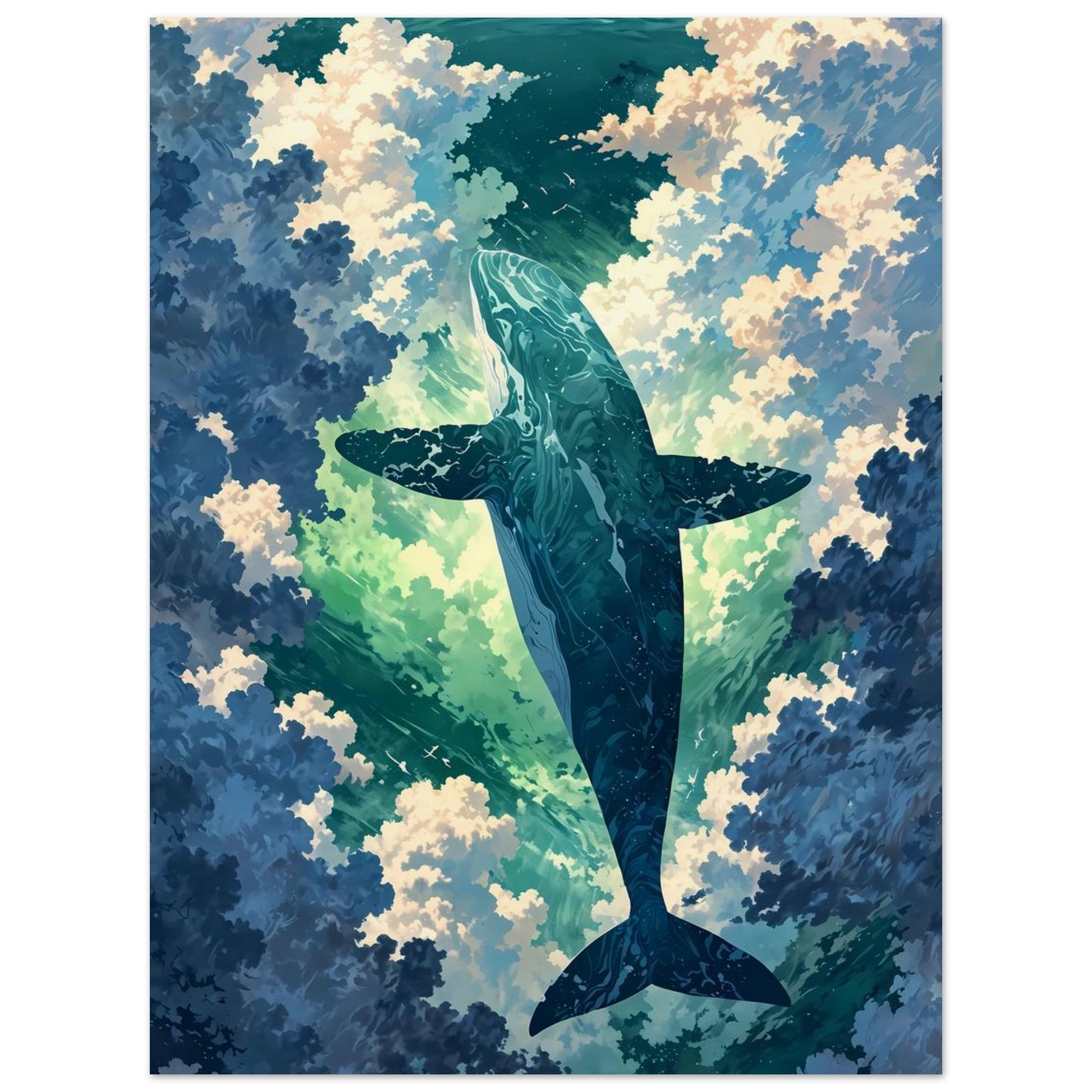 Affiche illustrée Aquarelle imaginaire — poster rétro, impression beaux-arts 250g