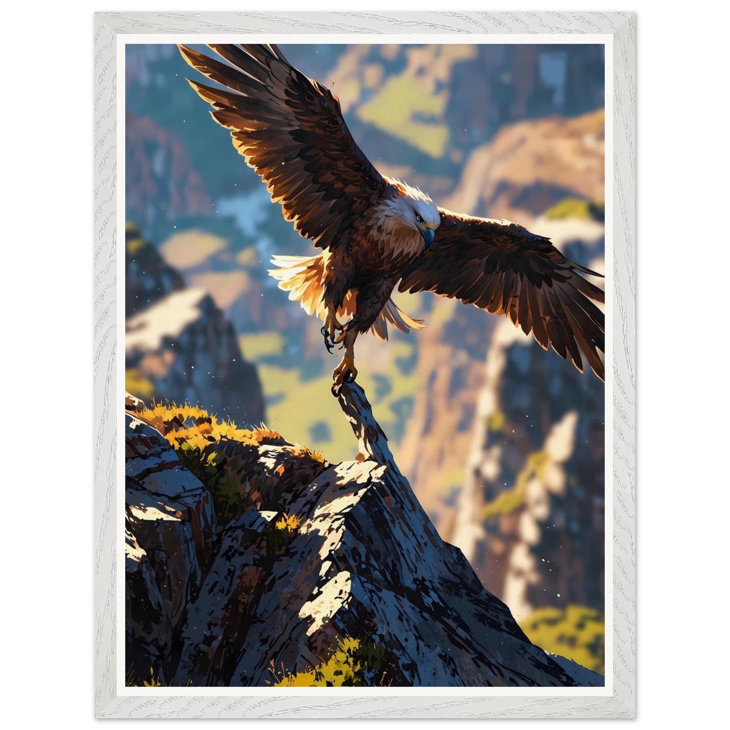 Affiche illustrée Aigle royal Encadrée — poster rétro, impression beaux-arts 250g