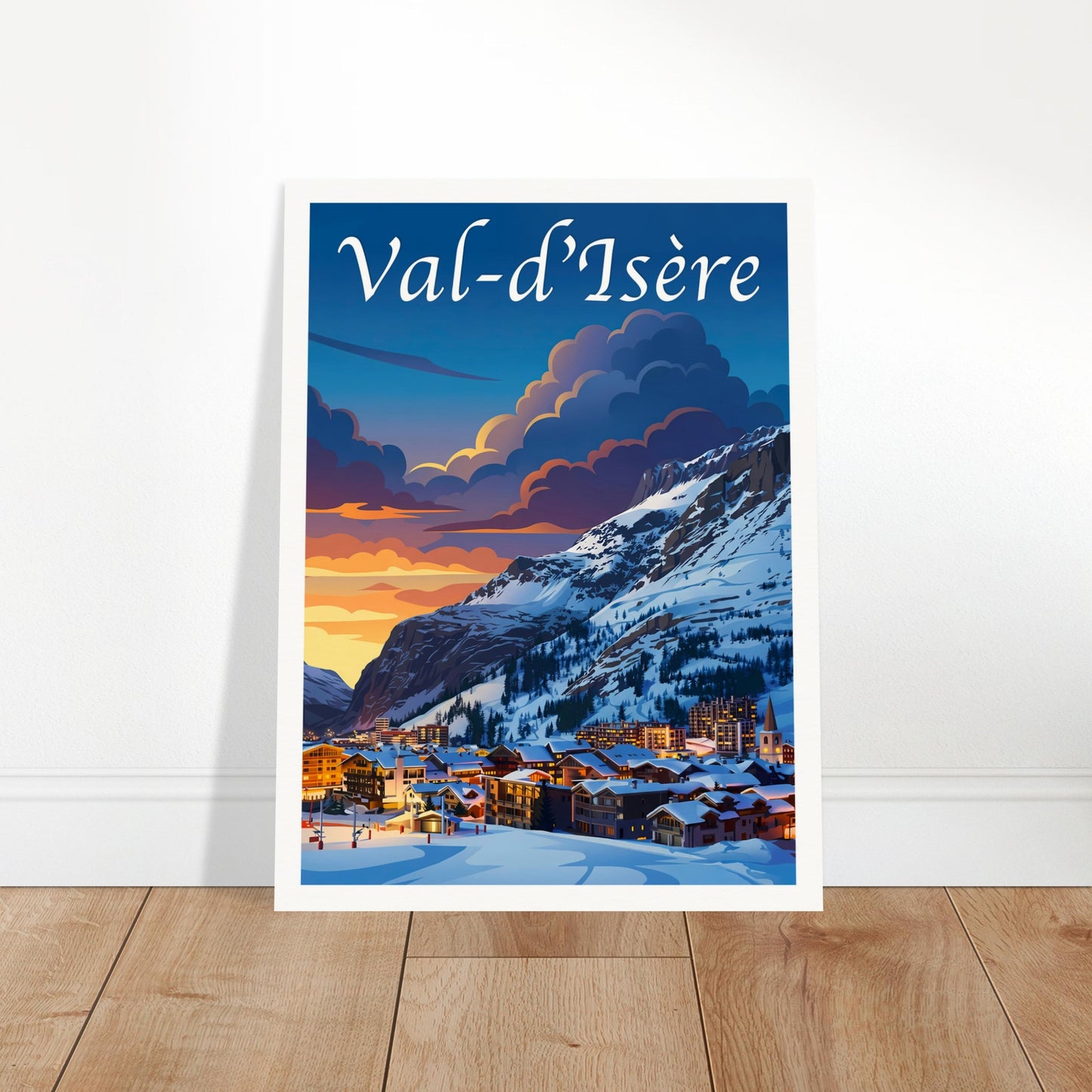 Affiche Val d'Isère, mise en situation dans un intérieur