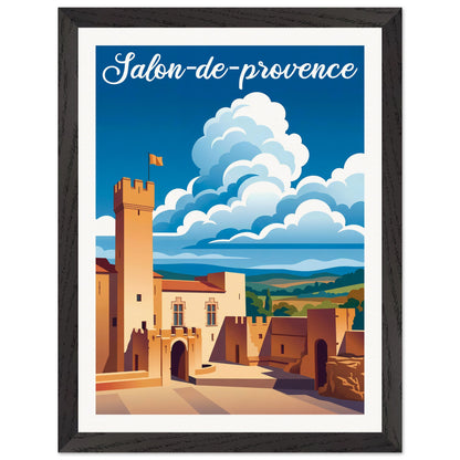 Affiche illustrée Salon-de-Provence — poster rétro, impression beaux-arts 250g
