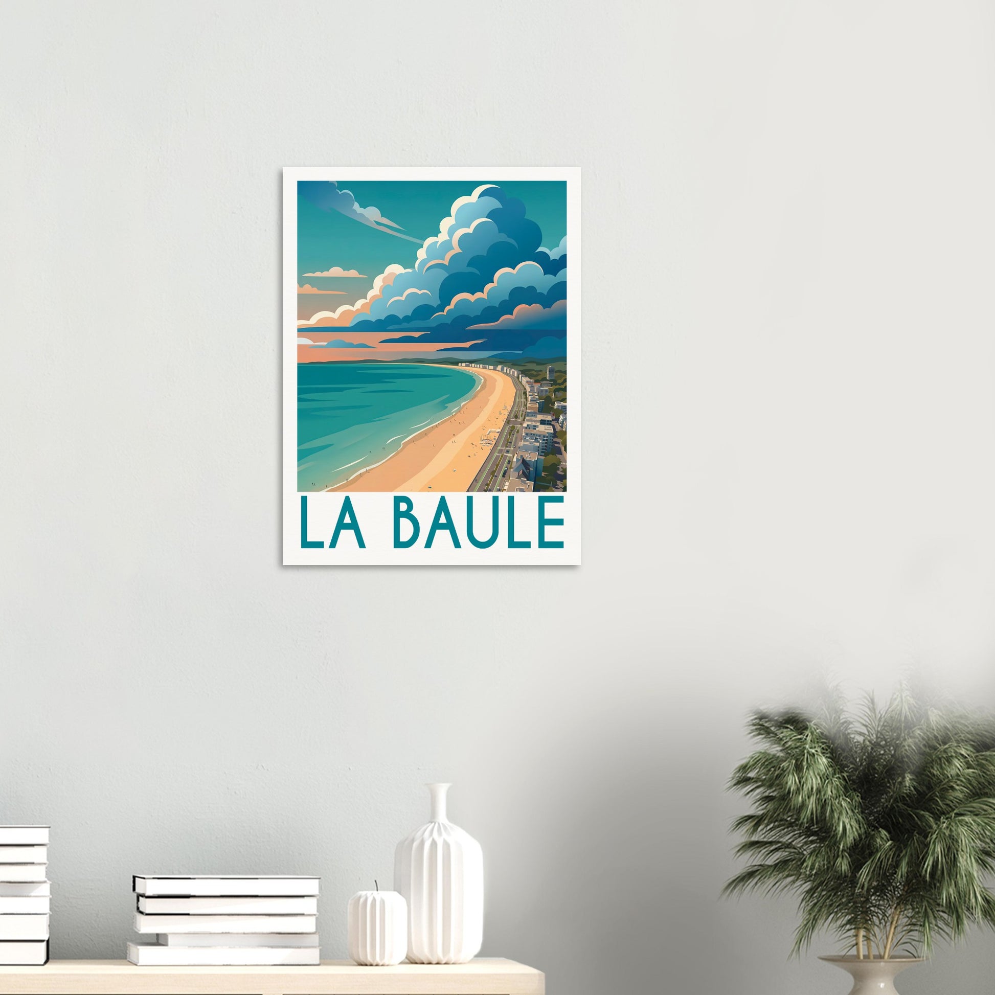 Affiche illustrée la baule — poster rétro, impression beaux-arts 250g