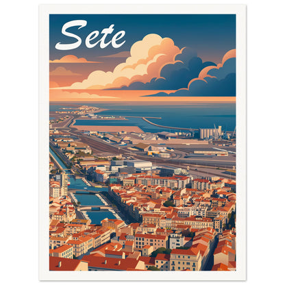 Affiche illustrée Sete — poster rétro, impression beaux-arts 250g